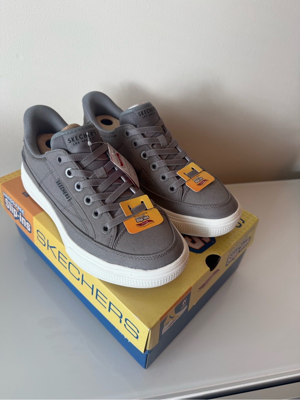 Skechers NEW Slip-ins Gray Lace-Up Sneakers - Picture 2 of 8